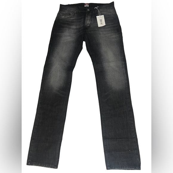 Fiorucci Other - Fiorucci Jeans Mens Black Slim Fit Whiskering Straight Leg Button Fly👖NWT 29